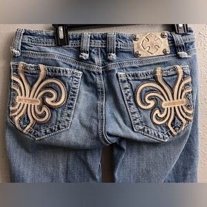 Women’s Miss Me Sonoma Jeans Bootcut JP4369 Blue denim Embroidered pockets